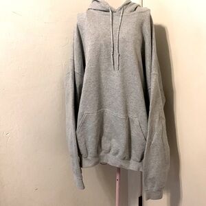 Like New Men's Gildan Heathered Gray HeavyBlend Drawstring Hood Sweatshirt- 2XL